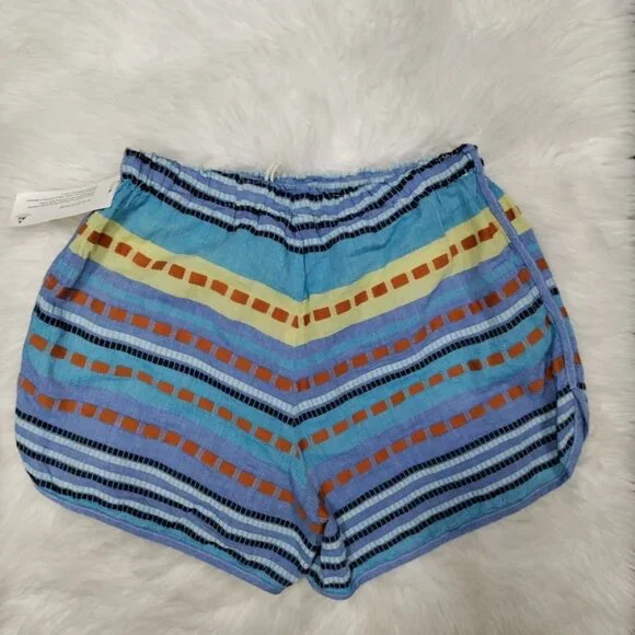 Pearl & Caviar Artsey Grecian Lagenlook Boho Striped Alonissos Shorts Size M NWT - Picture 3 of 11